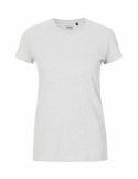 Neutral - Rundhalsad T-Shirt Slim Fit i Ekologisk Bomull Dam Gråmelerad