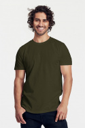 Neutral - Rundhalsad T-Shirt Slim Fit i Ekologisk Bomull Herr Khaki