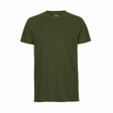 Neutral - Rundhalsad T-Shirt Slim Fit i Ekologisk Bomull Herr Khaki