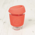 Neon Kactus - Kaffemugg i Borosilikatglas, Korallröd