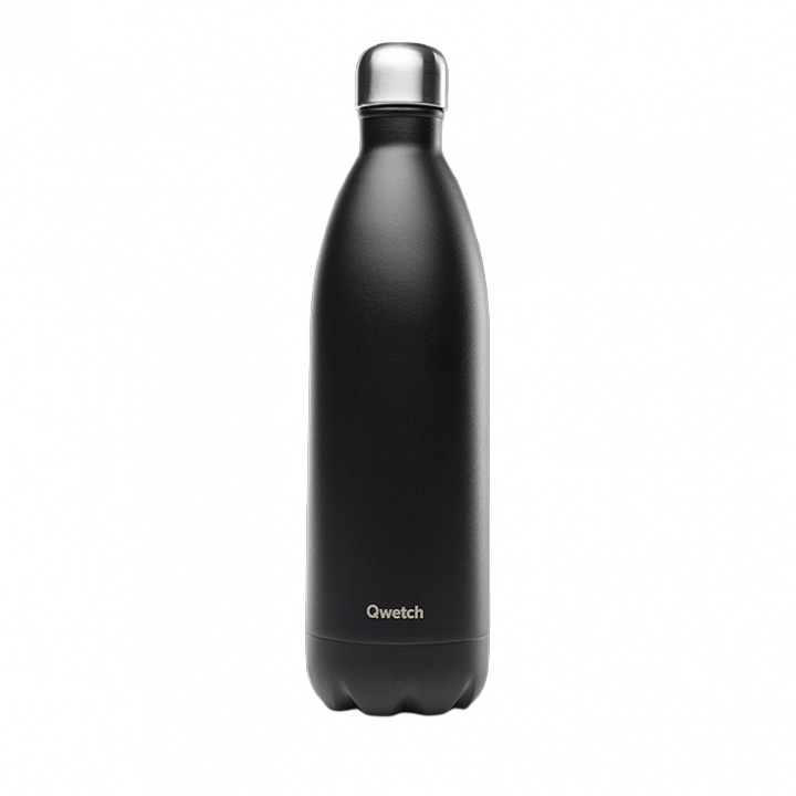Qwetch - Isolerad Flaska i Rostfritt Stål Matt Svart 1000 ml