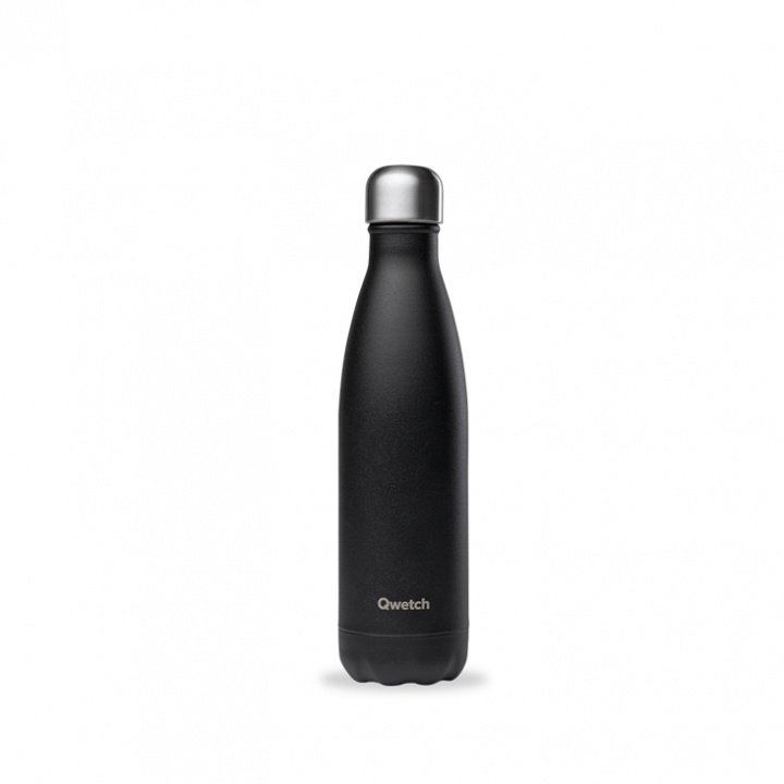Qwetch - Isolerad Flaska i Rostfritt Stål Matt Svart 500 ml