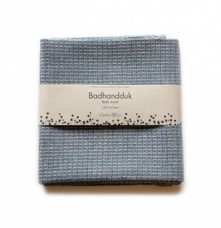 Växbo lin - Bubbel Badhandduk Blå i gruppen Hemmet / Till badrummet / Handdukar hos Rekoshoppen.se (098704)