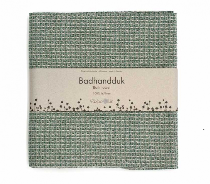 Växbo Lin - Bubbel Badhandduk Mossgrön i gruppen Hemmet / Till badrummet / Handdukar hos Rekoshoppen.se (098705)