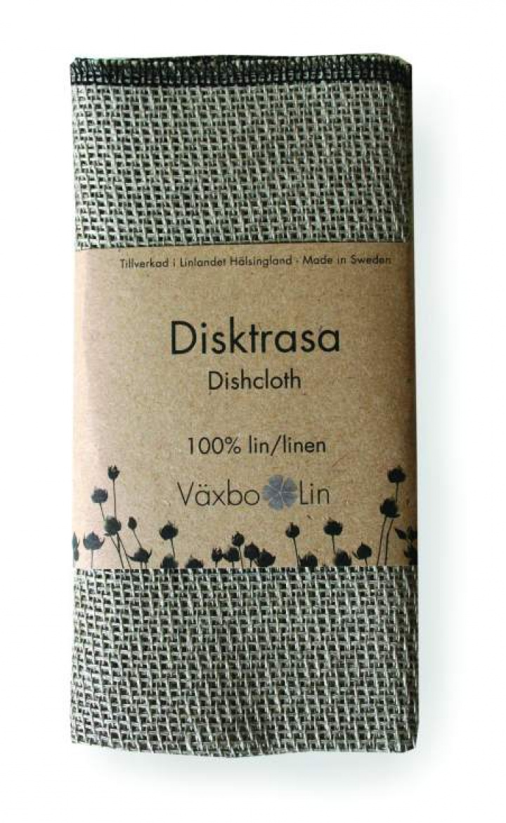 Växbo Lin - Disktrasa Oblekt med Svart Fåll i gruppen Hemmet / Disk / Disktrasor hos Rekoshoppen.se (099103)
