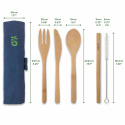 Bambaw - Bestickset i Bambu och Rese-Etui, Ocean 