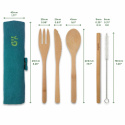 Bambaw - Bestickset i Bambu och Rese-Etui, Lagoon