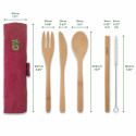 Bambaw - Bestickset i Bambu och Rese-Etui, Berry