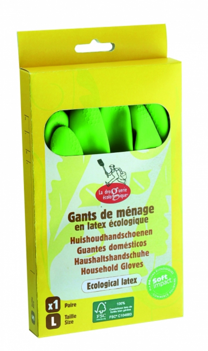 La Droguerie Écologique - Gummihandskar i Naturlatex, L
