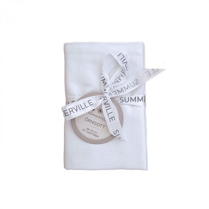 SUMMERVILLE Organic - Örngott Vagga / Vagn i GOTS-Bomullsatin, Vitt
