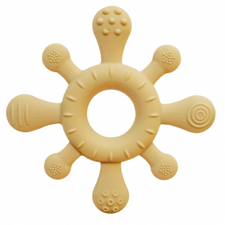 SUMMERVILLE Organic - Bitring i Silikon Korall, Sun Yellow i gruppen Barn / Leksaker / Bitleksaker hos Rekoshoppen.se (1185260)
