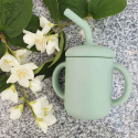 Summerville Organic - Silikonmugg med Sugrör, Cameo Green