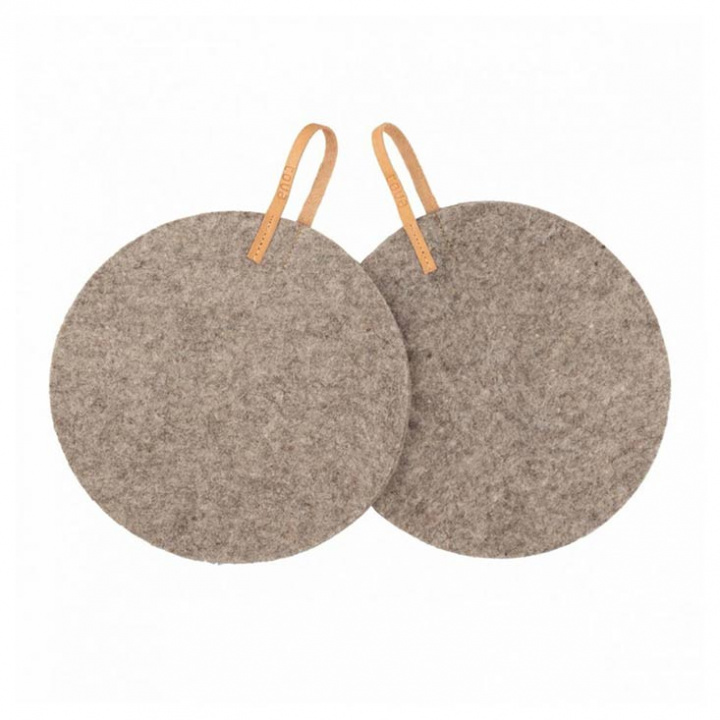 TOVA - Ekologisk Tovad Grytlapp, 2-Pack, Rund, Natur