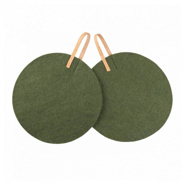 TOVA - Ekologisk Tovad Grytlapp, 2-Pack, Rund, Grön