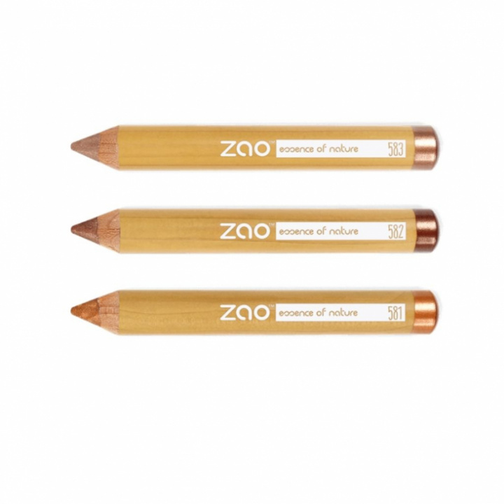Tre jumbo eye pencils i naturliga nyanser från Zao Organic Makeup