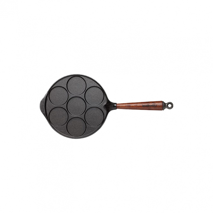 Skeppshult - Plättpanna i Gjutjärn med Handtag i Bok 23 cm