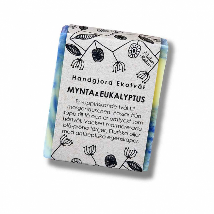Malin i Ratan - Handgjord Ekologisk tvål med Rep Mynta & Eukalyptus, 170 g