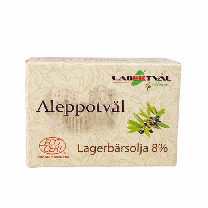 Lagertvål - Aleppotvål 8% Lagerbärsolja, 100gr