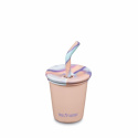 Klean Kanteen - Kids Cup med Sugrör & Silikonlock, Peach Parfait