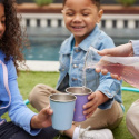 Klean Kanteen - Kids Cup med Sugrör & Silikonlock, Paisley Purple