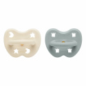 Hevea - Napp i Naturgummi 3-36 mån, 2-Pack, Milky White & Gorgeous Grey