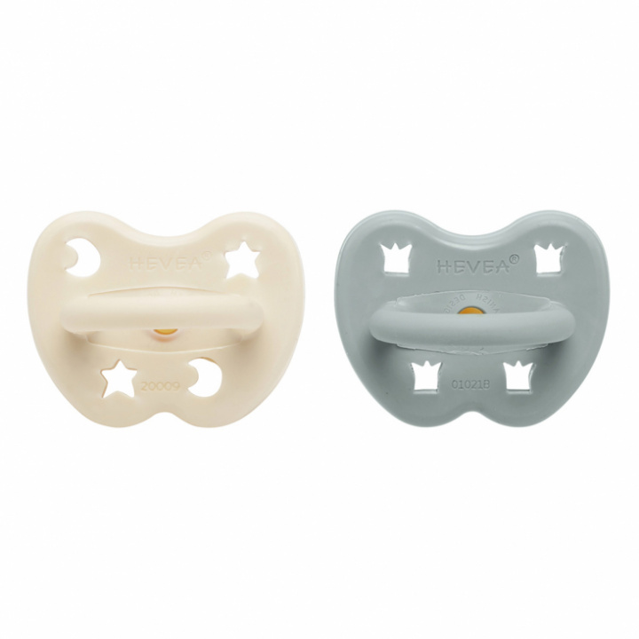 Hevea - Napp i Naturgummi 3-36 mån, 2-Pack, Milky White & Gorgeous Grey i gruppen Barn / Sköta & Vårda / Nappar hos Rekoshoppen.se (14250381)