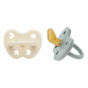 Hevea - Napp i Naturgummi 3-36 mån, 2-Pack, Milky White & Gorgeous Grey