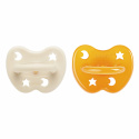 Hevea - Napp i Naturgummi 3-36 mån, 2-Pack, Milky White & Natur