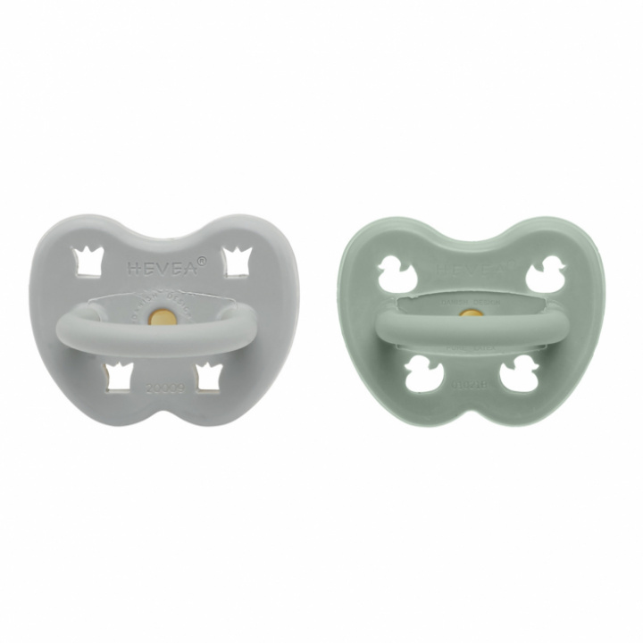 Hevea - Napp i Naturgummi 3-36 mån, 2-Pack, Gorgeous Grey & Sage i gruppen Barn / Sköta & Vårda / Nappar hos Rekoshoppen.se (14250771)