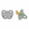 Hevea - Napp i Naturgummi 3-36 mån, 2-Pack, Gorgeous Grey & Sage