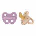 Hevea - Napp i Naturgummi 3-36 mån, 2-Pack, Powder Pink & Lavender