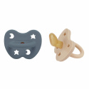 Hevea - Napp i Naturgummi 3-36 mån, 2-Pack, Sand & Ocean Blue