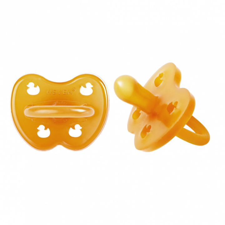 Hevea - Napp i Naturgummi 3-36 mån, 2-Pack, Natur, Symmetrisk i gruppen Barn / Sköta & Vårda / Nappar hos Rekoshoppen.se (143127)