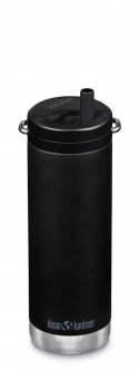 Klean Kanteen - TKWide Rostfri Termosmugg 473 ml, Black Wide Twist Cap Skruvlock med Sugrör 