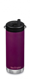 Klean Kanteen - TKWide Rostfri Termosmugg 473 ml, Purple Potion Wide Twist Cap Skruvlock med Sugrör 