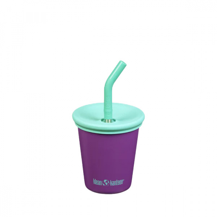 Klean Kanteen - Kid Cup med Sugrör & Silikonlock, Grape