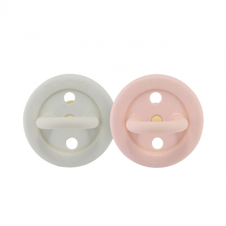 Bumi Bébé - Napp i naturgummi 0-3 mån Rund, Rosa / Sage