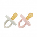 Bumi Bébé - Napp i naturgummi 0-3 mån Rund, Rosa / Sage