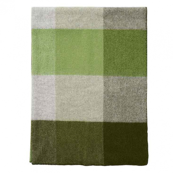 Klippan Yllefabrik - Ullpläd Block Grön 130 x 180 cm