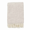 Klippan Yllefabrik - Ullpläd Preppy Beige Melange 130 x 200 cm