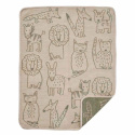 Klippan Yllefabrik - Filt Buddies Khaki, Ekologisk Bomullschenille 70 x 90 cm