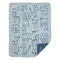 Klippan Yllefabrik - Filt Buddies Blue, Ekologisk Bomullschenille 70 x 90 cm