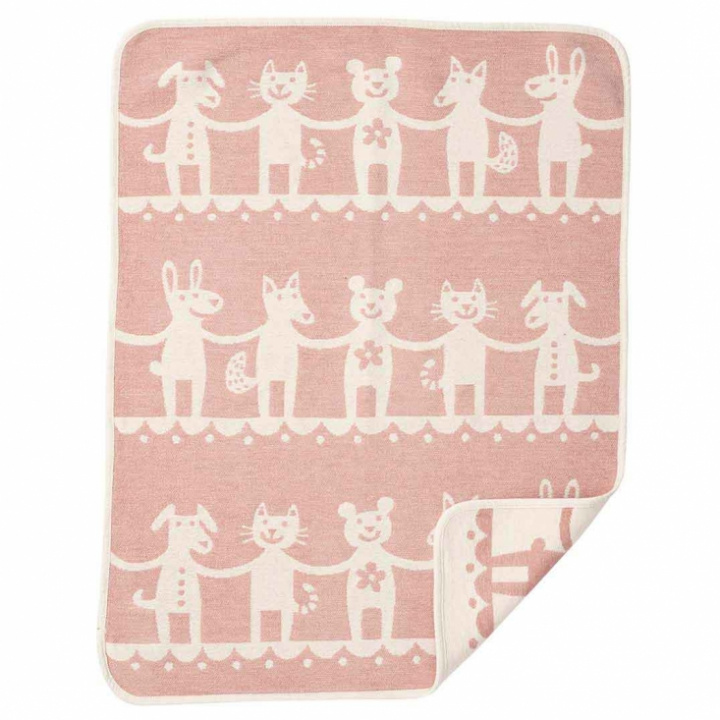 Klippan Yllefabrik - Filt Dance Rosa, Ekologisk Bomullschenille 70 x 90 cm