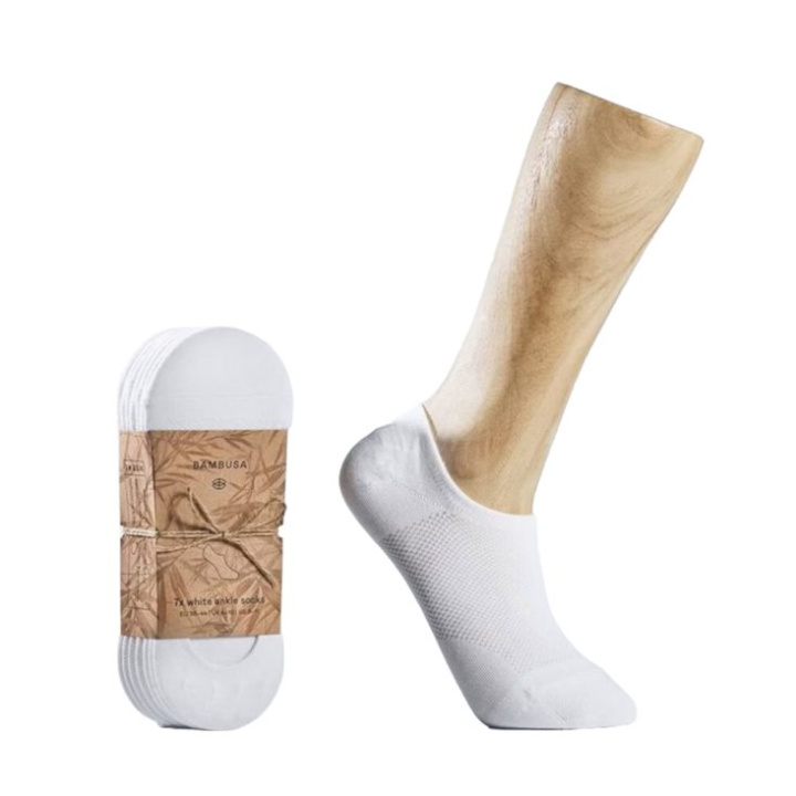 Bambusa - Ankelstrumpor Bambu Vit, 36-44 i gruppen Kläder / Herr / Underkläder / Strumpor hos Rekoshoppen.se (170072)