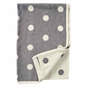 Klippan Yllefabrik - Filt Dots Grey, Ekologisk Bomullschenille 90 x 140 cm