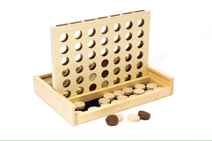 Pandoo - Fyra i Rad Brädspel i Bambu i gruppen Barn / Leksaker / Spel hos Rekoshoppen.se (1887832)