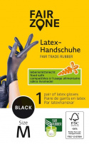 Fair Zone-  Svarta Tunna Gummihandskar i Naturlatex M 1 st 