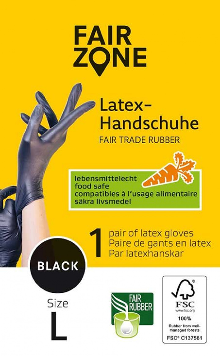 Fair Zone- Tunna Gummihandskar i Naturlatex L 1 st