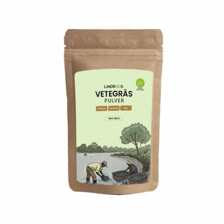 Lindroos ekologiskt vetegräspulver 200 g i förpackning