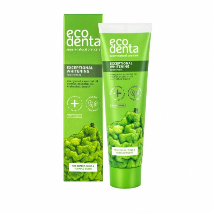 EcoDenta - Naturlig Tandkräm, Exceptional Whitening, Bergamot